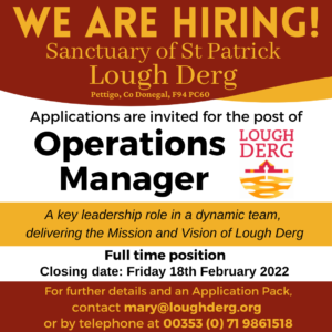 Lough Derg Operations Manager - new job opportunity at Lough Derg!