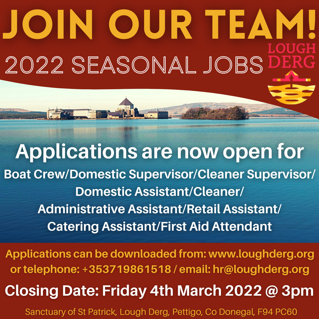 Join our Team! We have Seasonal employment opportunities at Lough Derg this Summer!