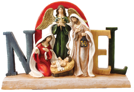 Resin Nativity Holy Family/Noel